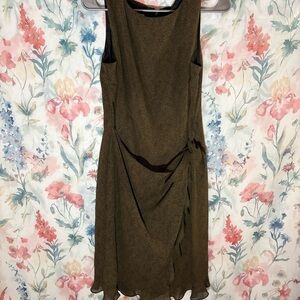 Vintage Chic Asymmetrical Brown Dress